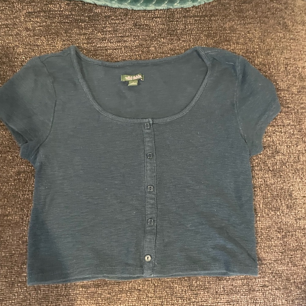 blue wild fable crop top
